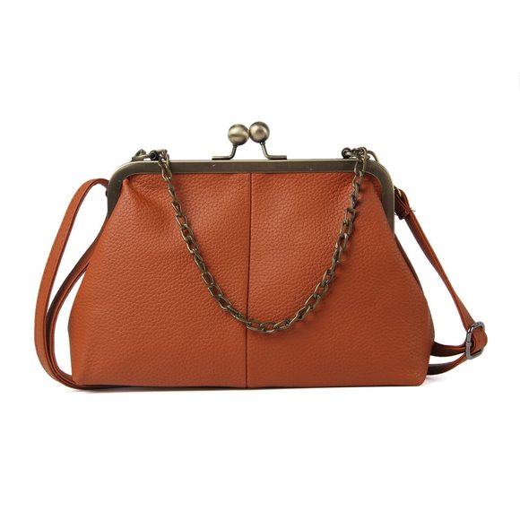 Classical Kiss Lock Clutch With Chain Strap Shoulder Bag Purse Wallet :[ - Picture 1 of 6
